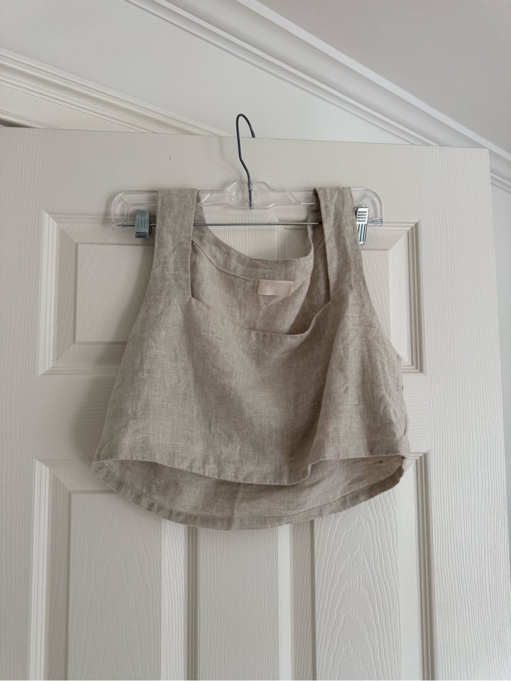 Posse Linen Beige Crop Tank Top